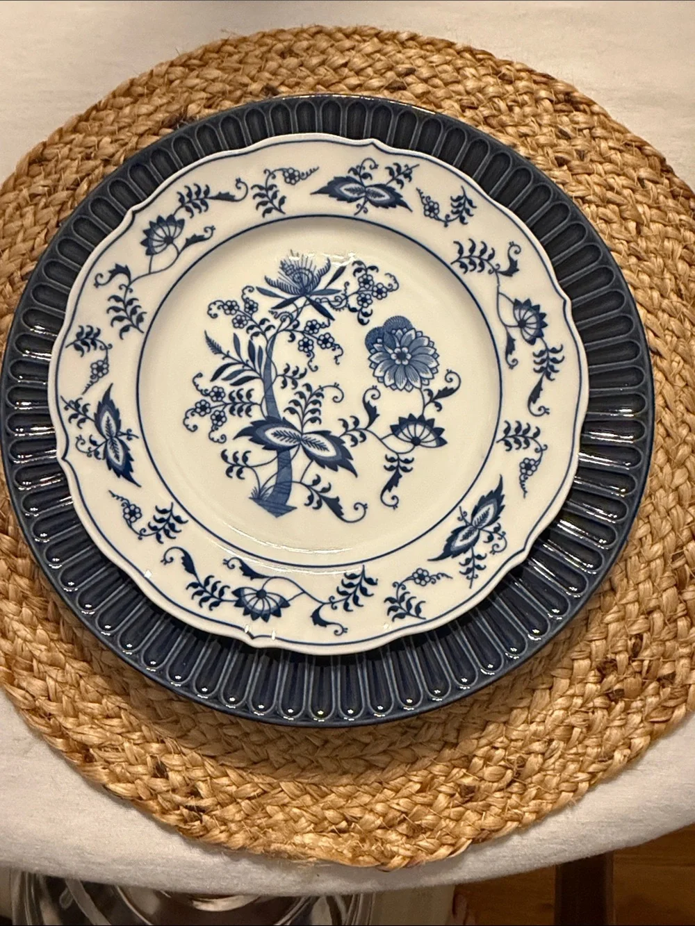 Classic Blue Onion by Blue Danube Floral Porcelain set of 4 salad plates